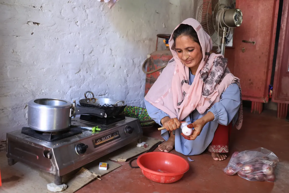 Sabina cooking meals 