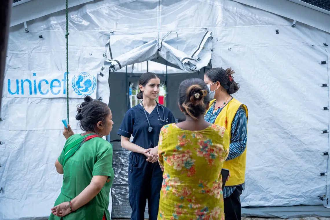 On 10 September 2026, at a UNICEF-supported medical tent set up at the Ayurveda and Alternative Hospital in Bidur Municipality in Nuwakot District.