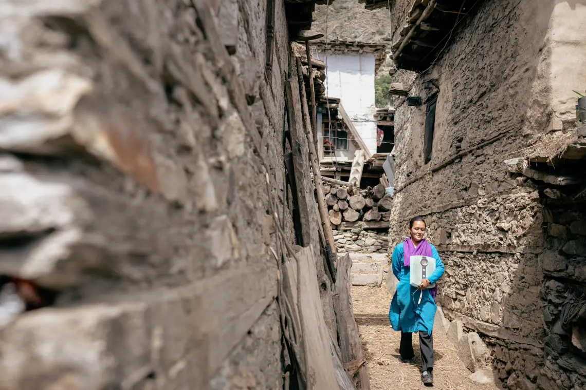 Health worker at the Juphal Health Post, Renuka Bhandari