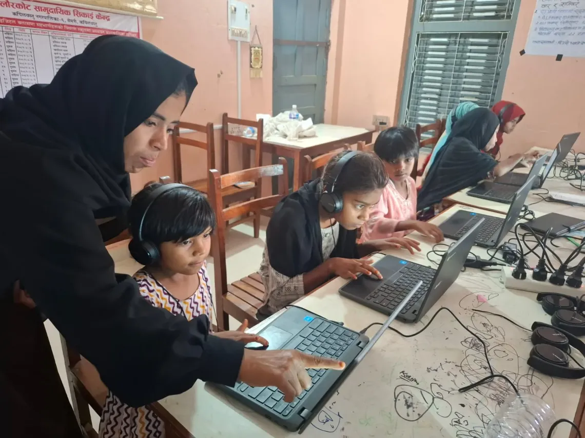 Teaching future skills: Ruksana is also facilitating EdTech programming, allowing girls to gain foundational learning and digital literacy at the same time