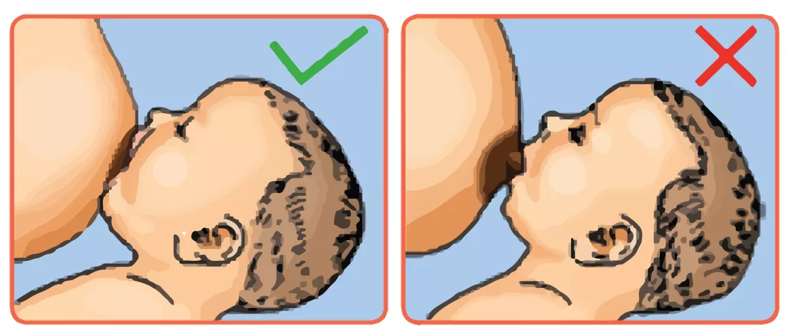 illustration of child breastfeeding