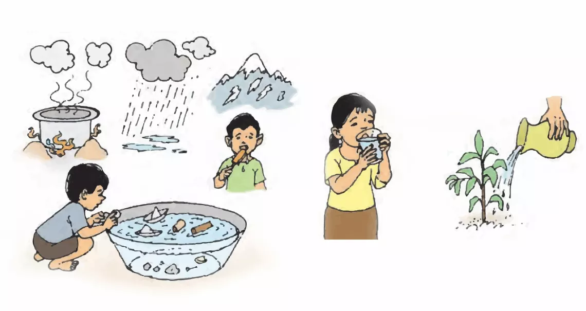 This image shows an illustration of children doing different activities