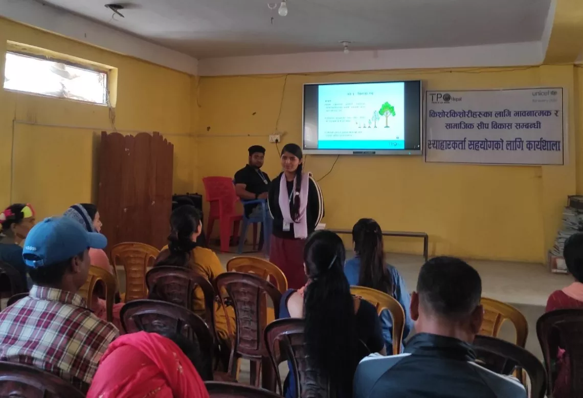 Mamata facilitating a social-emotional learning session. 