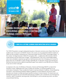 cover of the Education Response to COVID-19 document