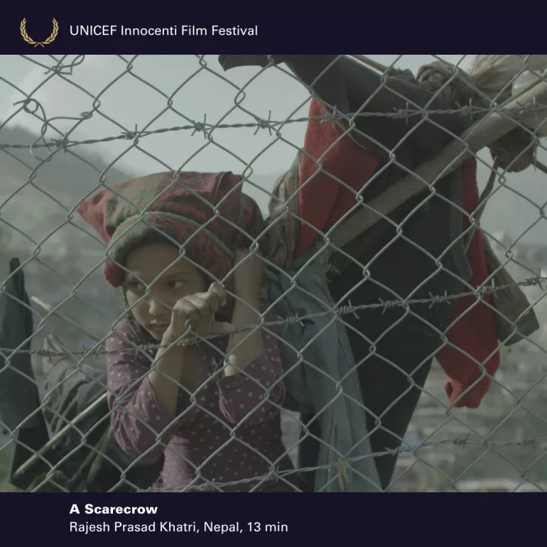 This image shows a screengrab from the film "A Scarecrow"