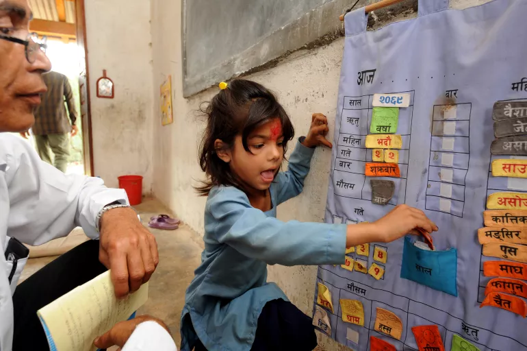 A child learning in early childhood classes
