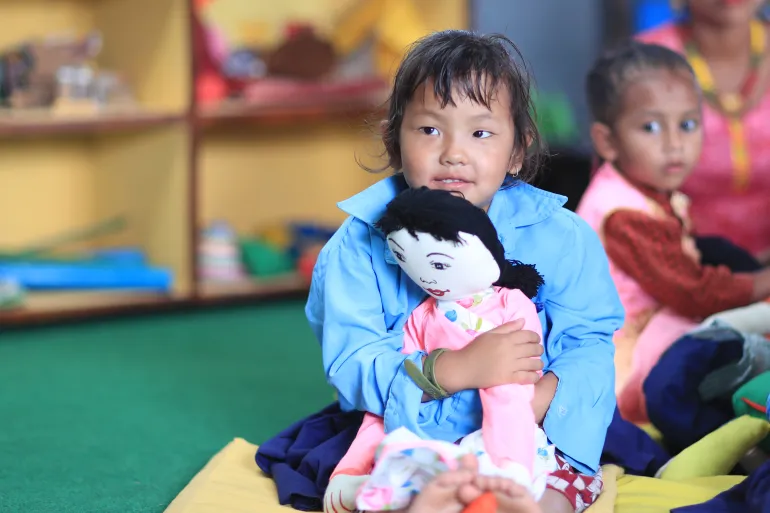 This image shows two children at school
