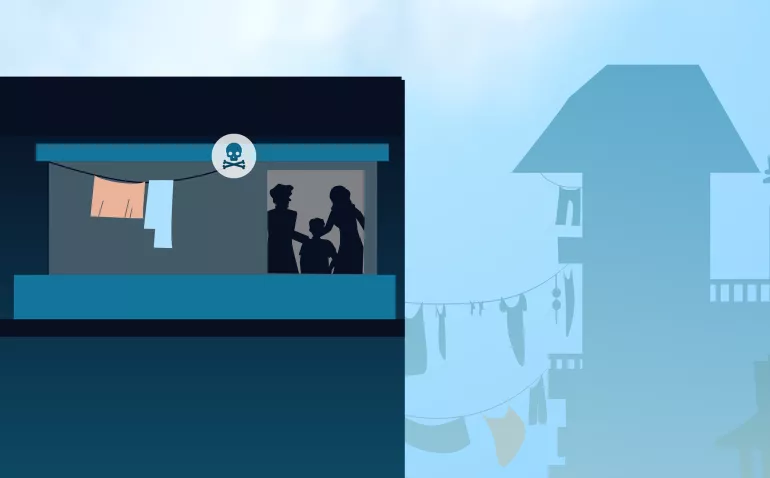 Illustration showing urban air pollution