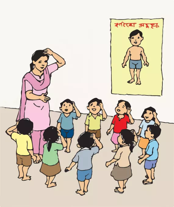 children learning in class