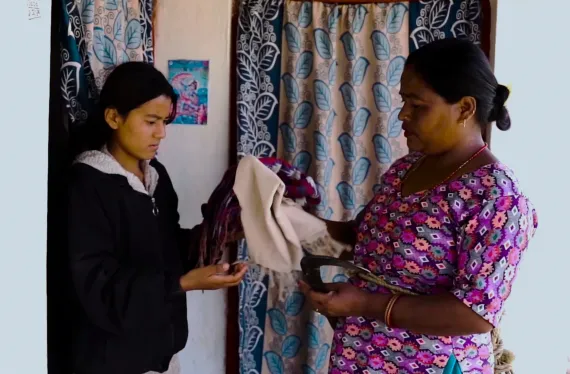Babita and her mother at their home