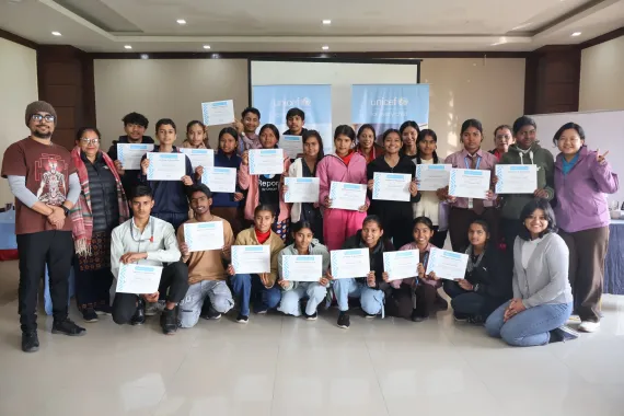 A group of Youth Advocate Training in Lumbini
