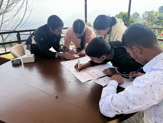 A group work assigned to the climate theme group during the Youth Advocate Training in Bagmati.