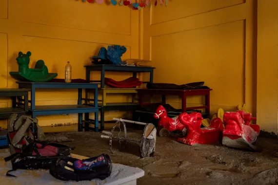 Schools destroyed by the flood