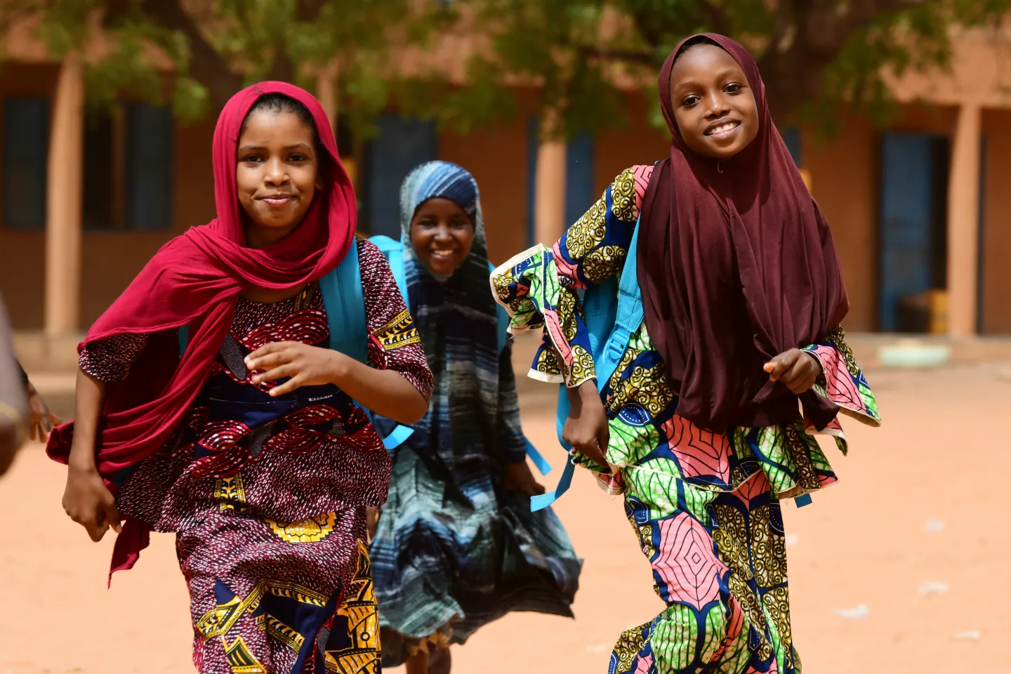 Teenagers walking home after school in Niamey, the capital of Niger