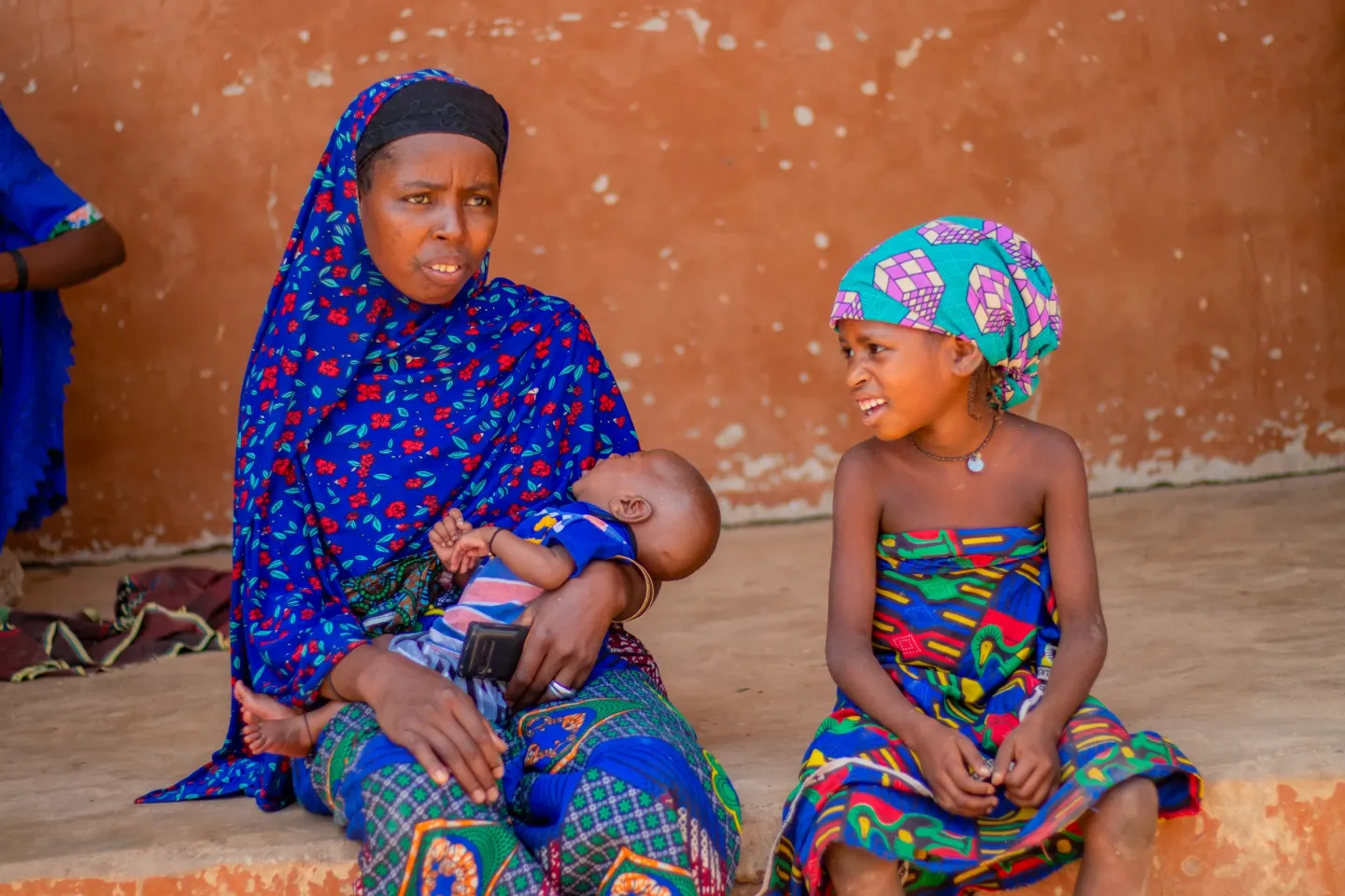 A woman and her children