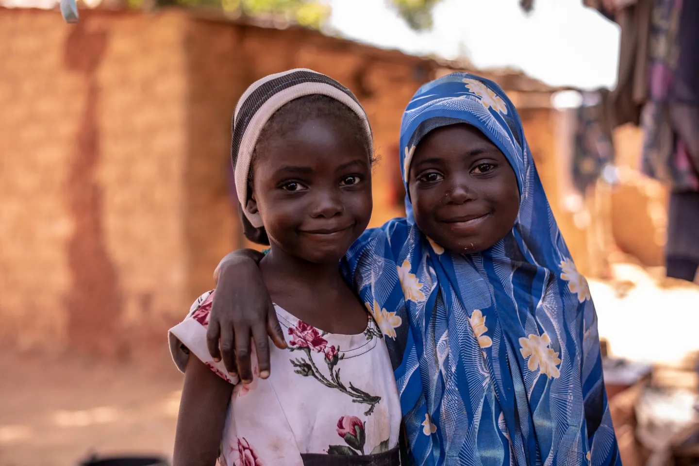 Two girls smiling