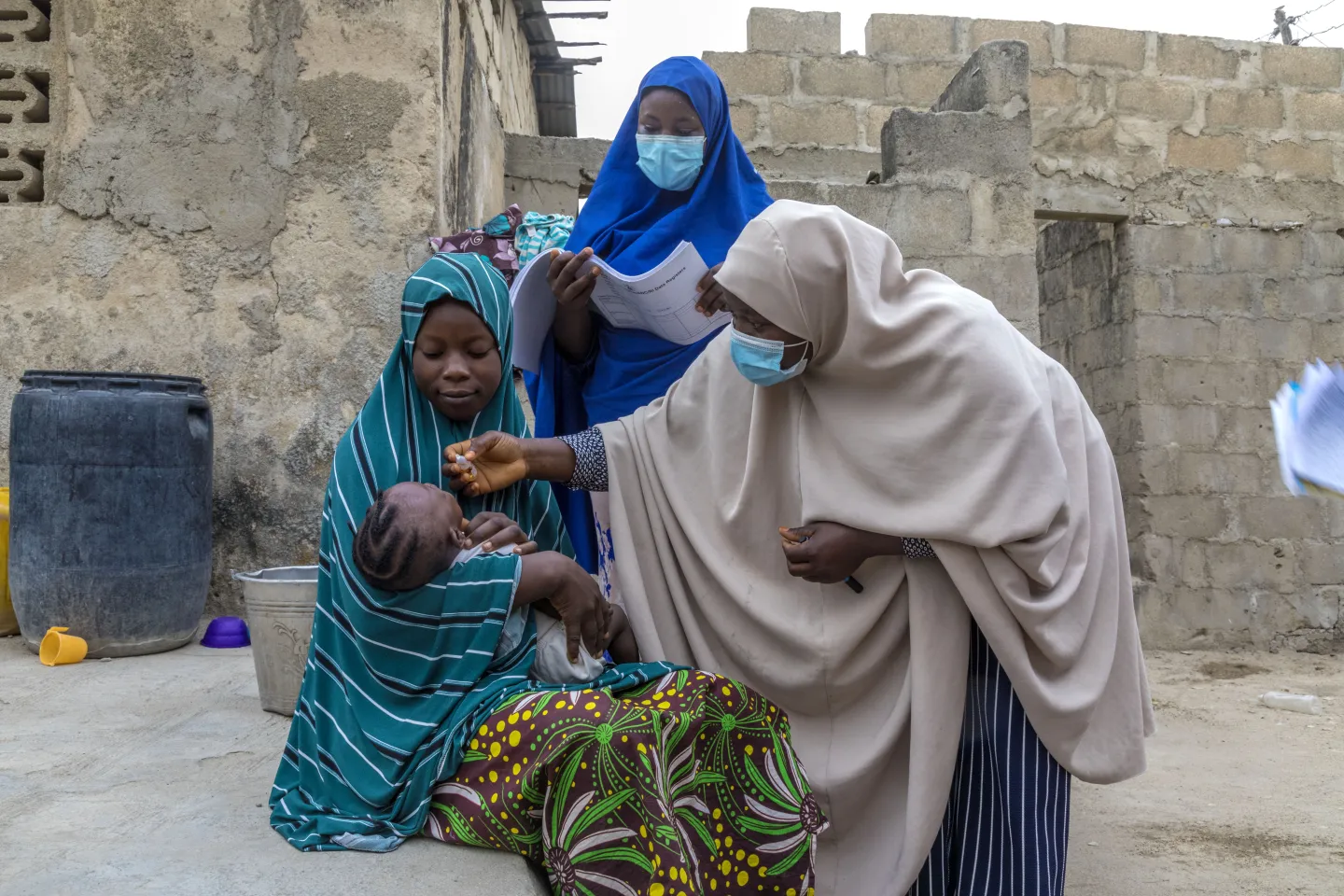 A child receiving vaccination