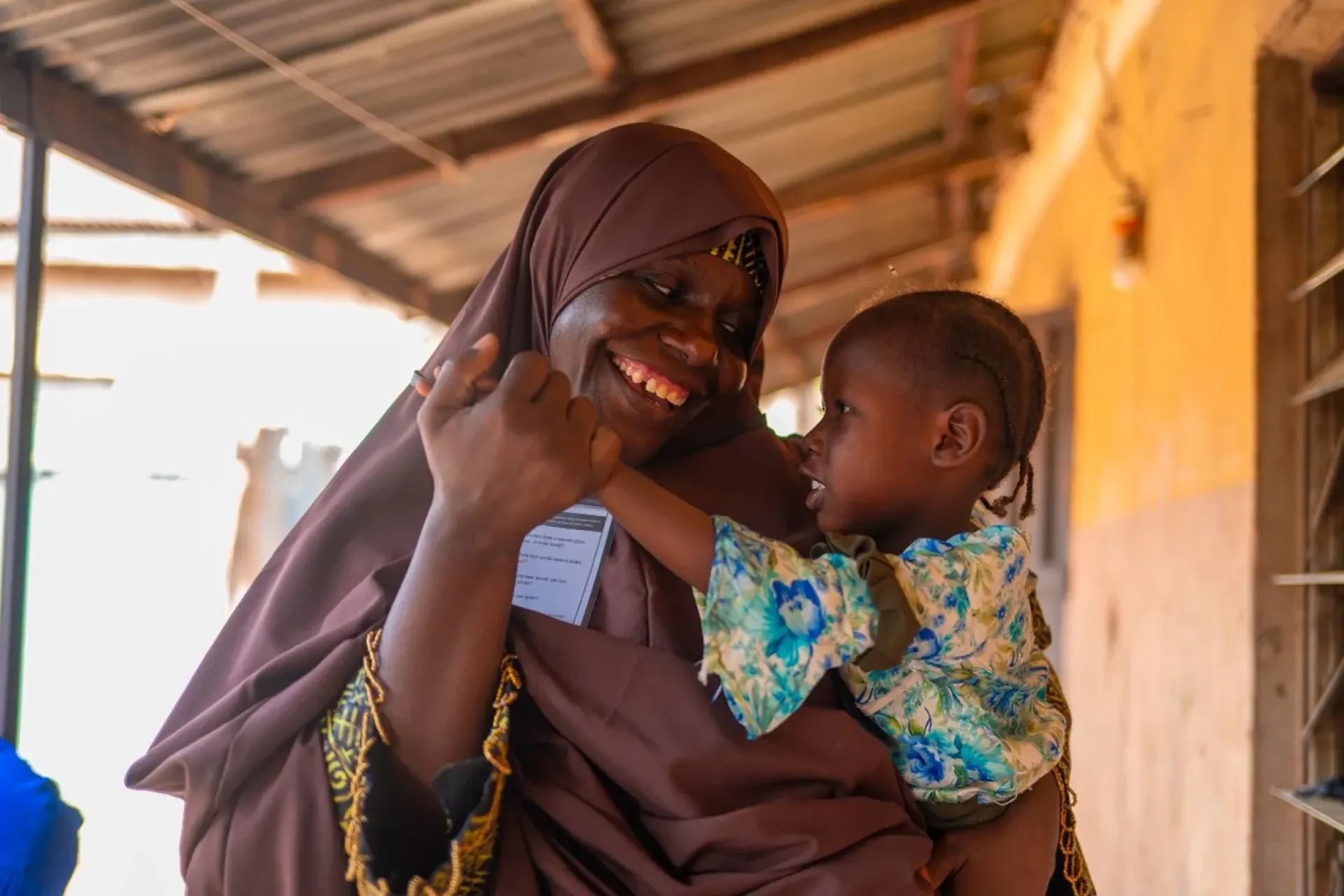 A vaccinator and a child