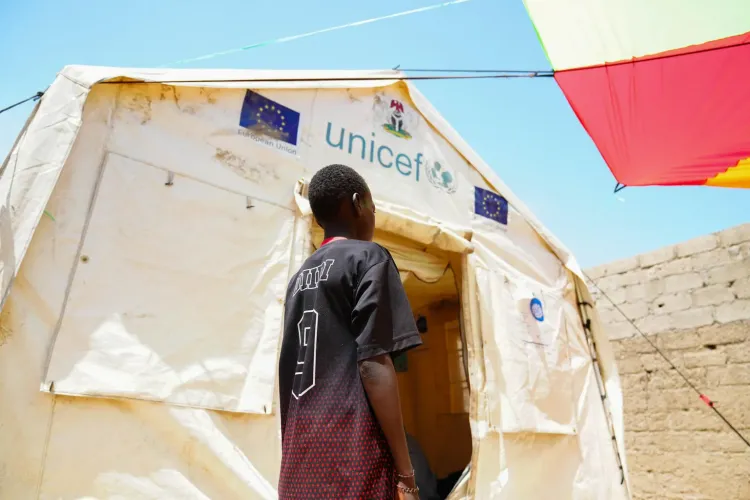 Portrait of Babakura Bukar, 15, a member of the Child Friendly Space in Bama, Borno State
