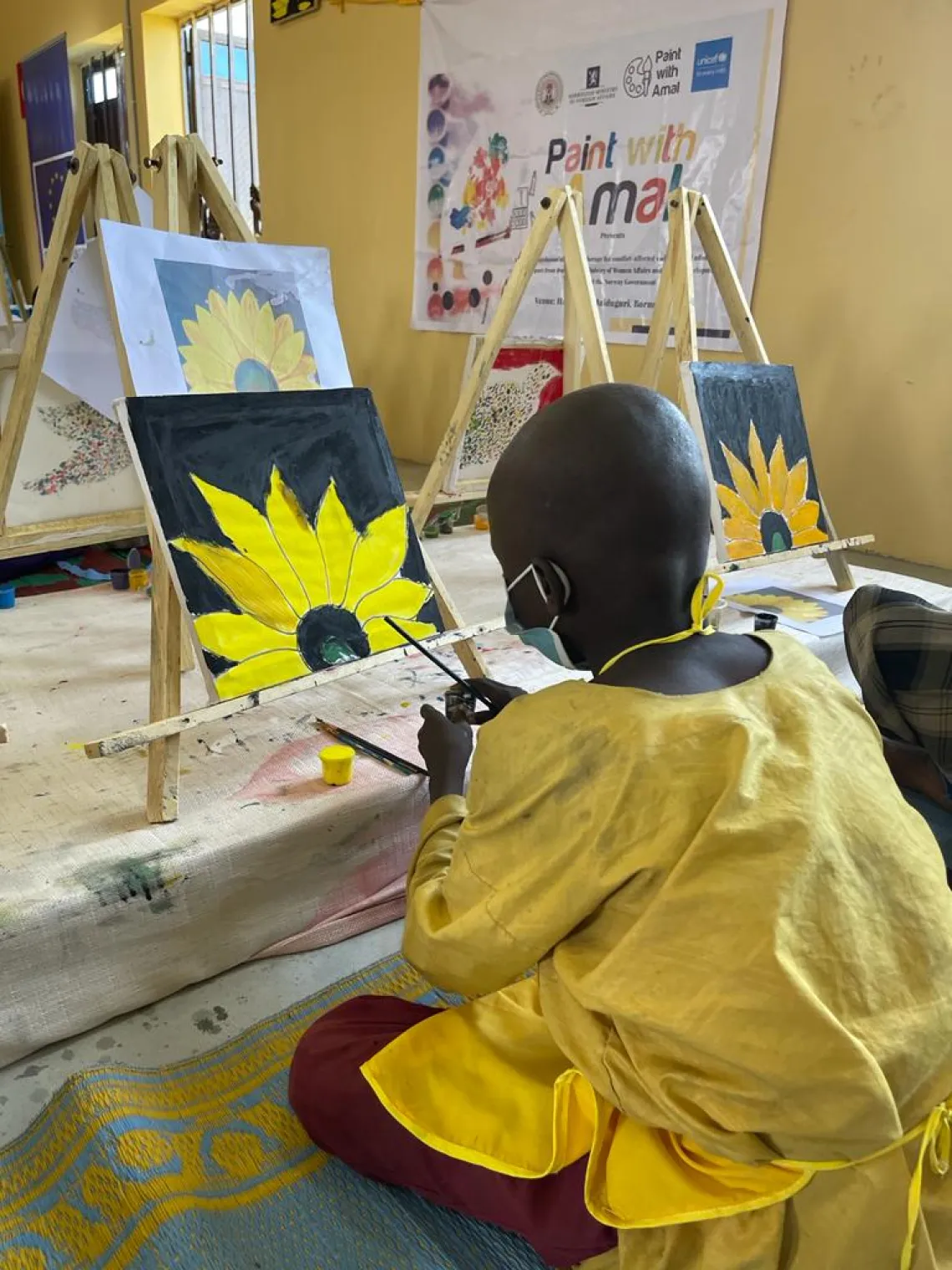 A child painting