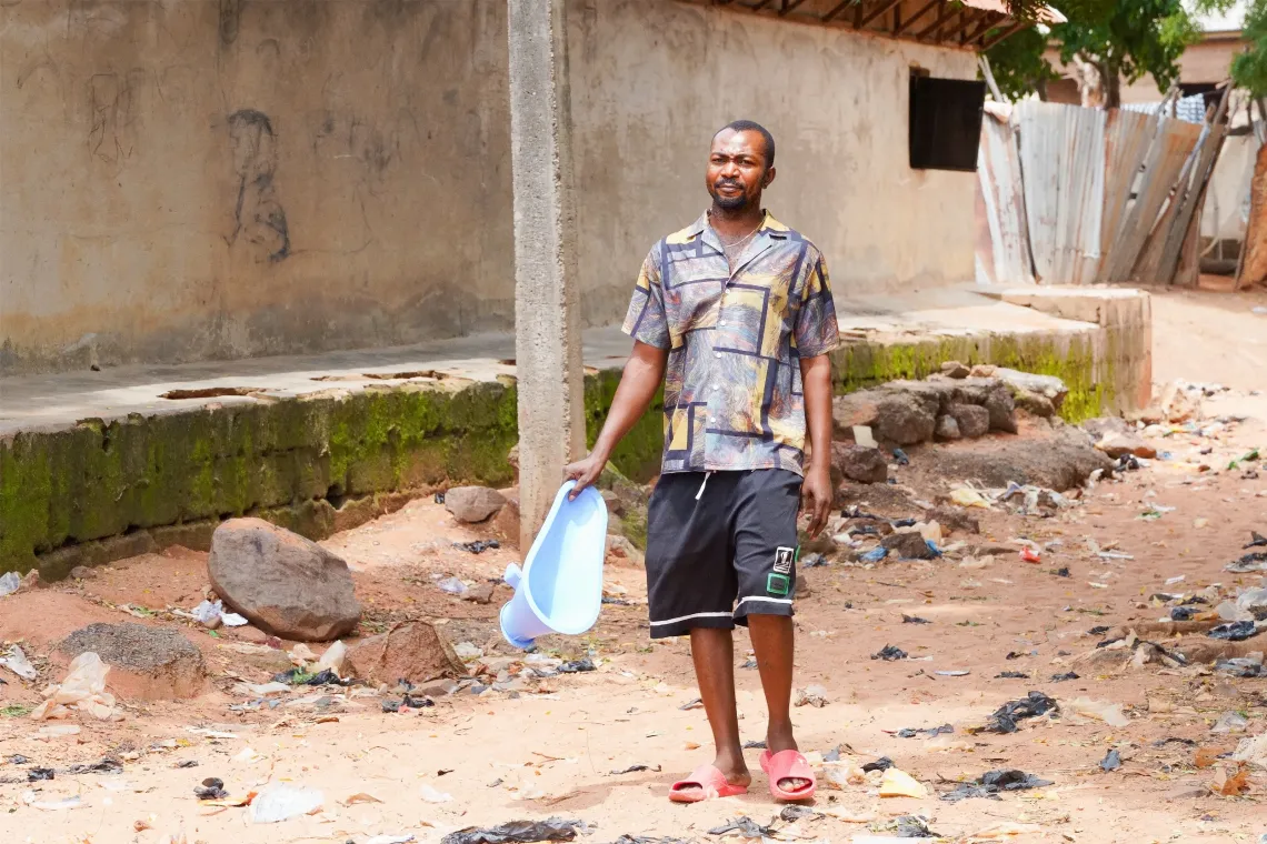 A toilet business owner in a community