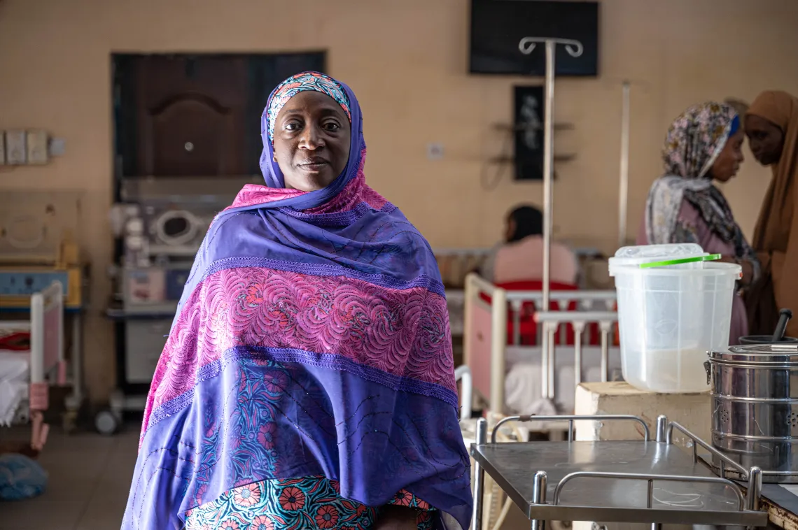 A woman standing still