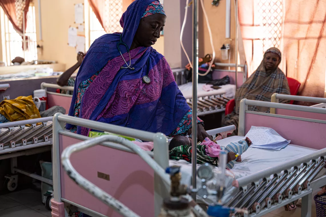 A doctor examining a patient