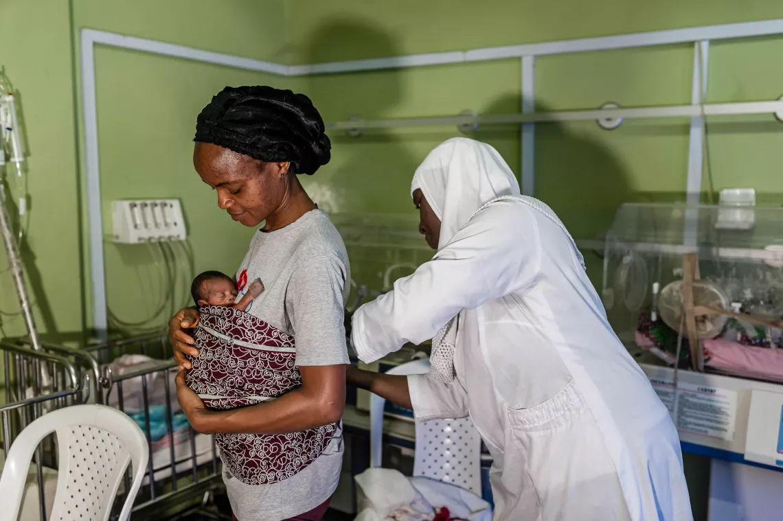 A woman and a baby