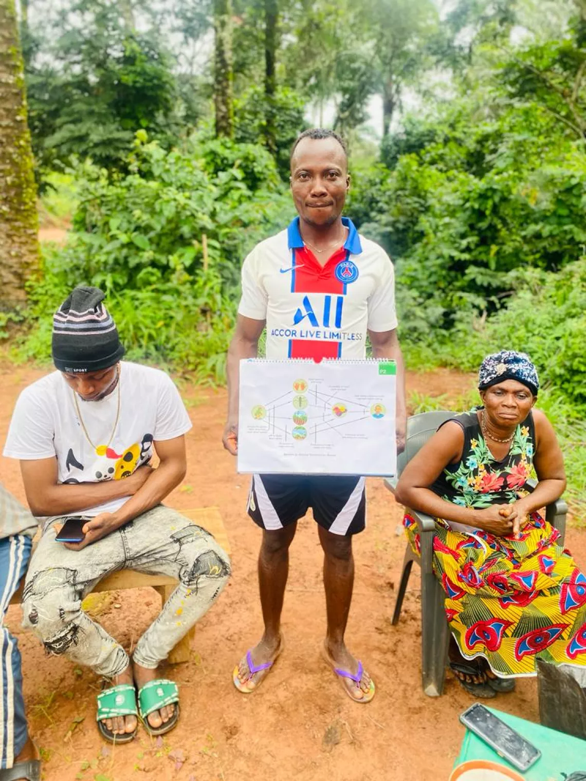 A man holding a placard