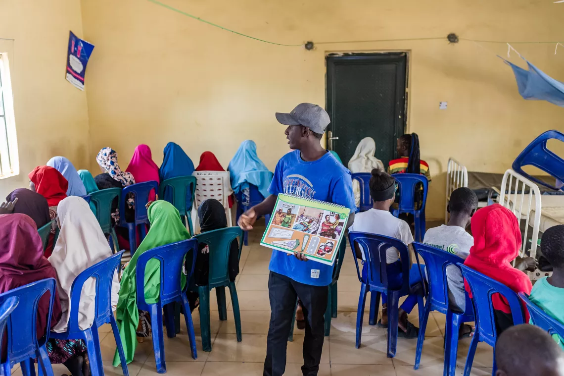 A man sensitizing others
