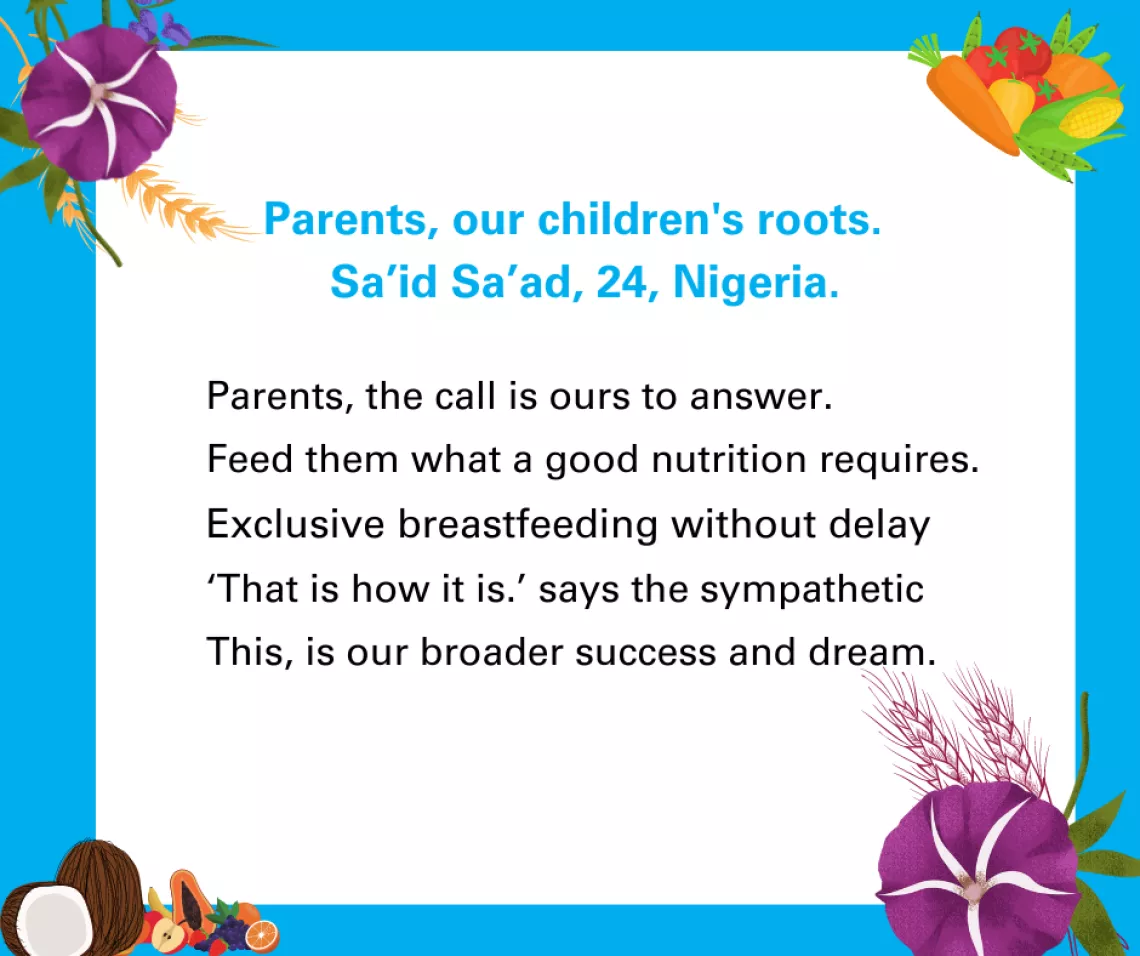 A poem for parents about nutrition