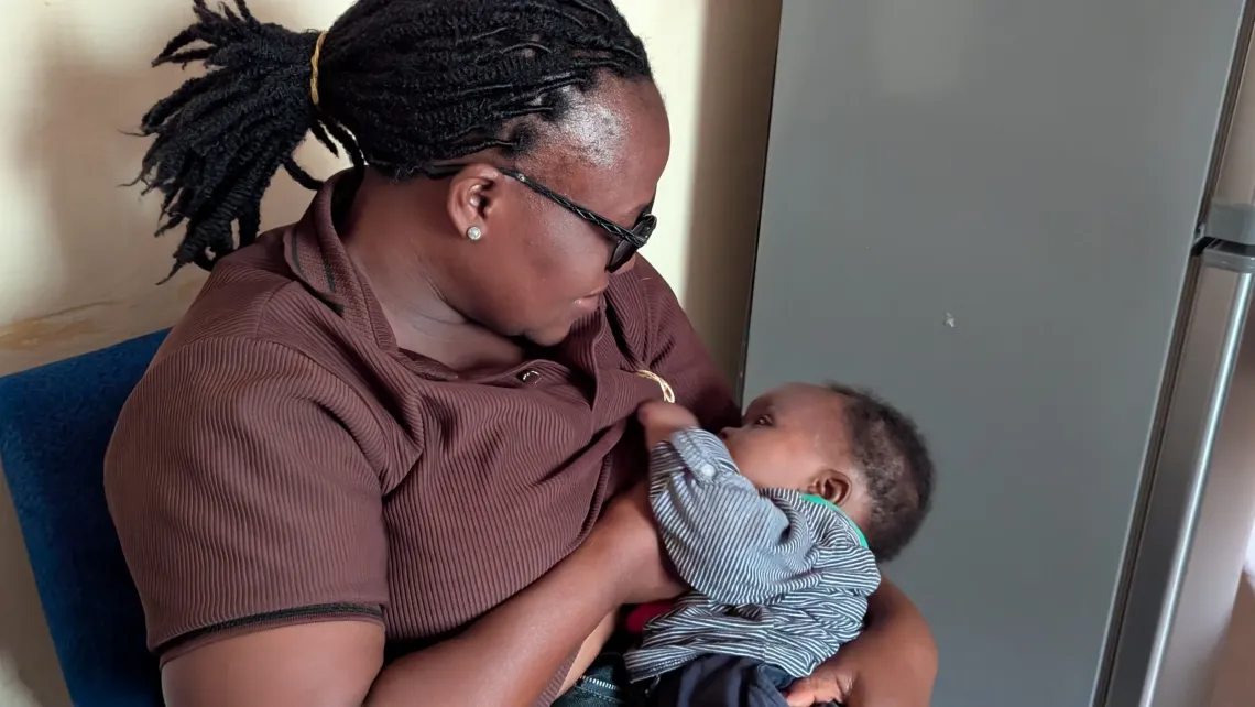A mother and her baby