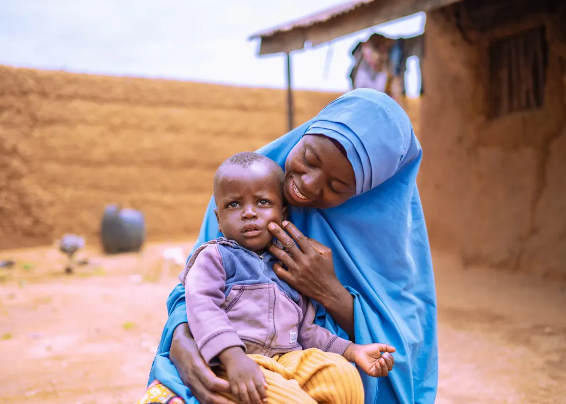 A mother and her baby