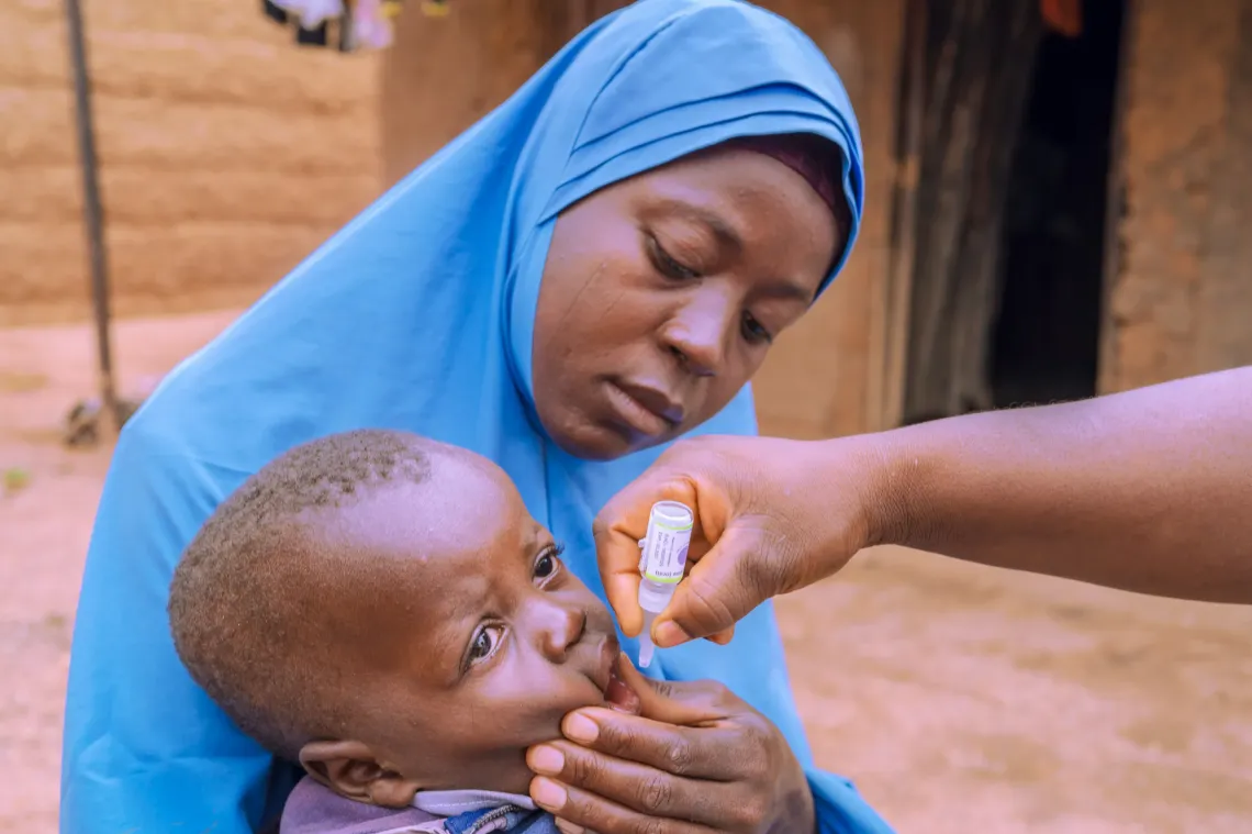 A child getting immunized