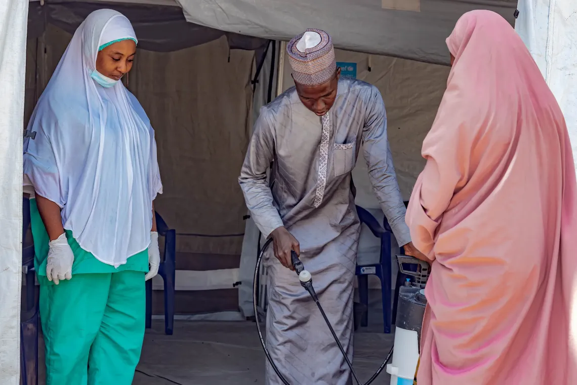 A health care workers working.