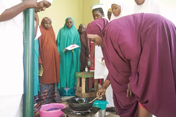 Expectant mothers during their ante natal care visit to Mallam Sidi ward.