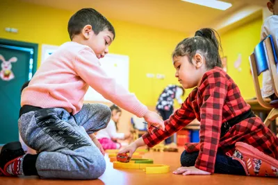Two children playing 