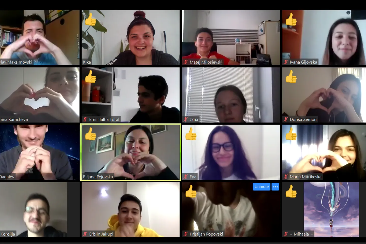 Volunteers at a zoom chat