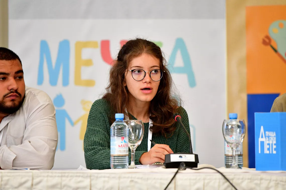 Member of the team Mechta discusses mechanisms to enable all children have information about the services offered in one place. 