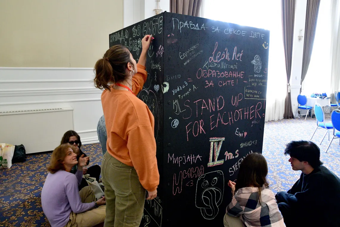 Youth Advocates for Justice for Children participating in design thinking workshop