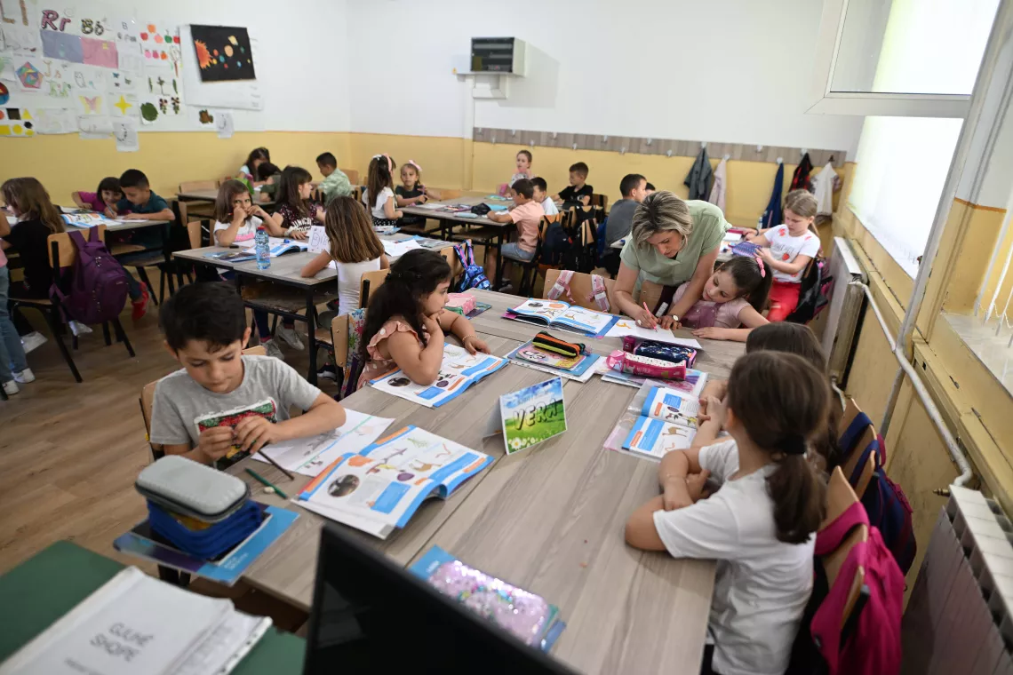 School class in the &ldquo;Naim Fraseri&rdquo; school in Kumanovo