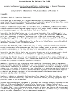 Preamble of Convention on the Rights of the Child 