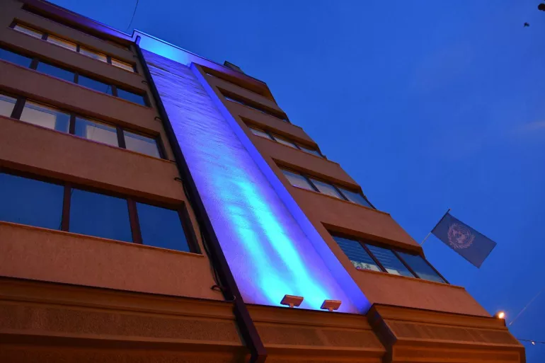 UNICEF Office in Skopje lights up blue for World Children's Day