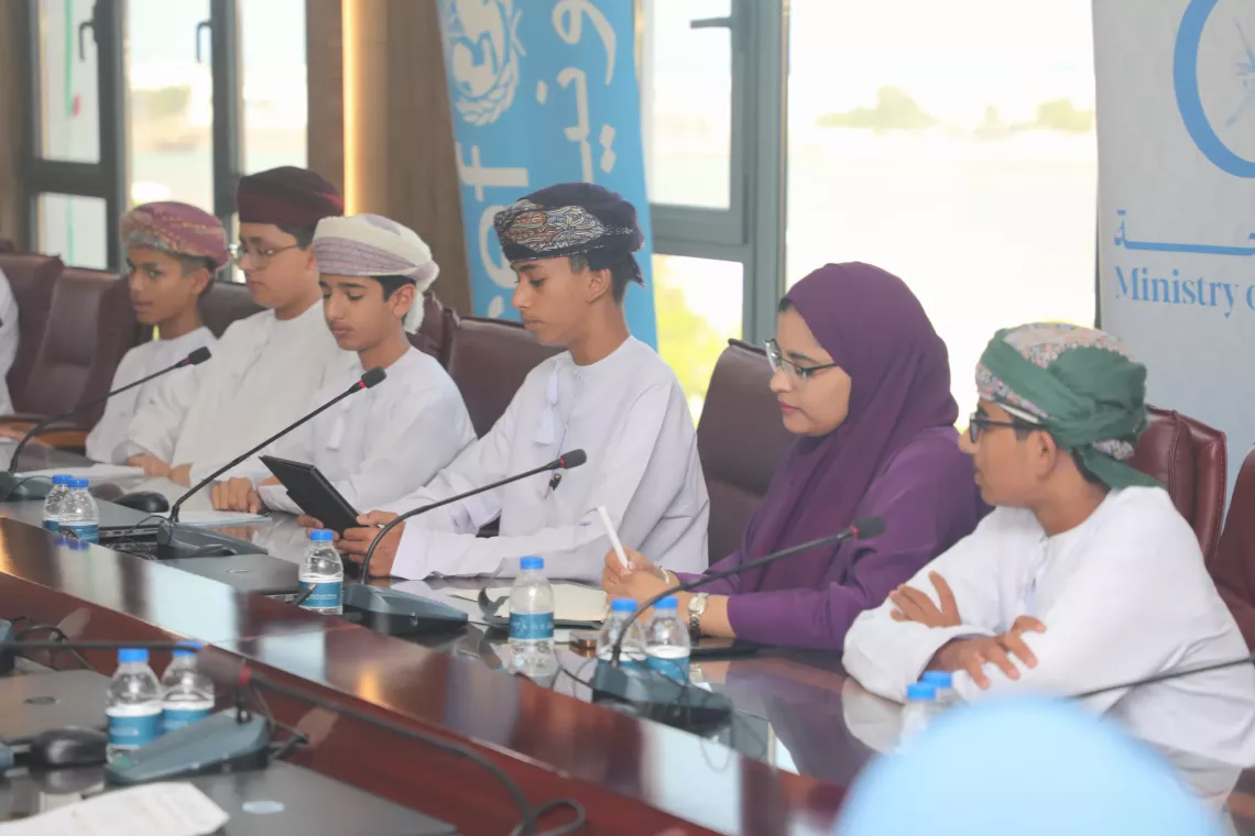 A part of the panel discussion with students on the occasion of World Children's Day