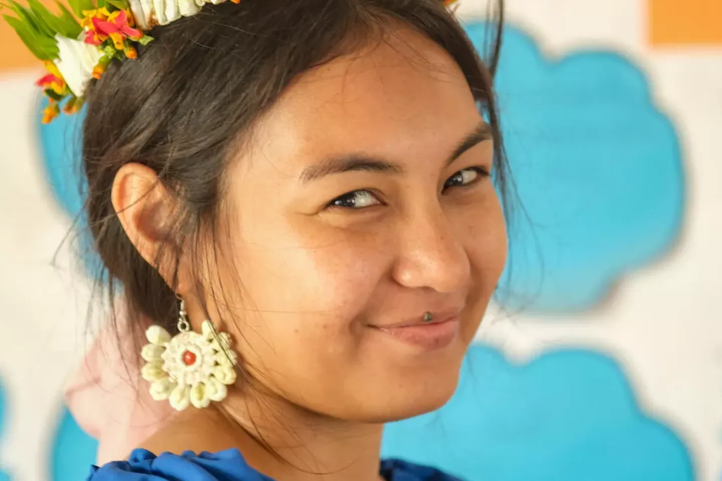 The children and youth of Kiribati were all smiles while they practised washing hands, planting mangroves and performing their traditional dances during the official welcoming of UNICEF Pacific Representative Jonathan Veitch's first visit to the island.