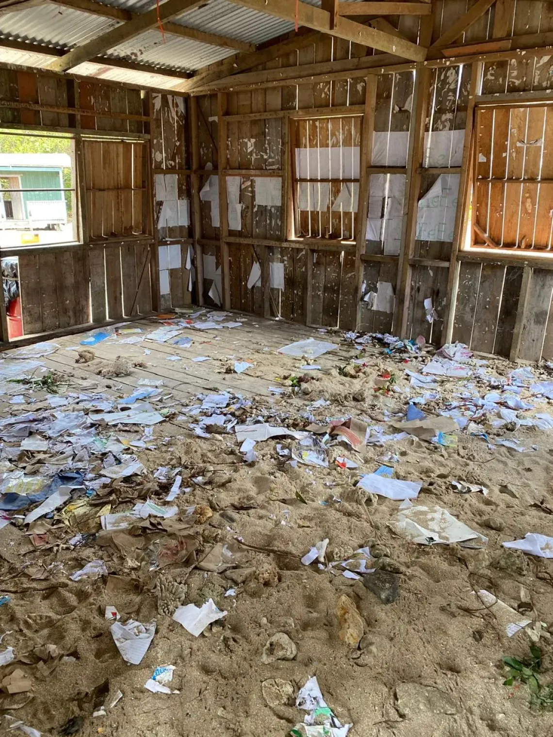 A damaged classroom in Choiseul Province after Tropical Cyclone Maila swept through the Solomon Islands. Across affected provinces, schools suffered extensive destruction, disrupting learning and leaving many children without safe spaces to study.  