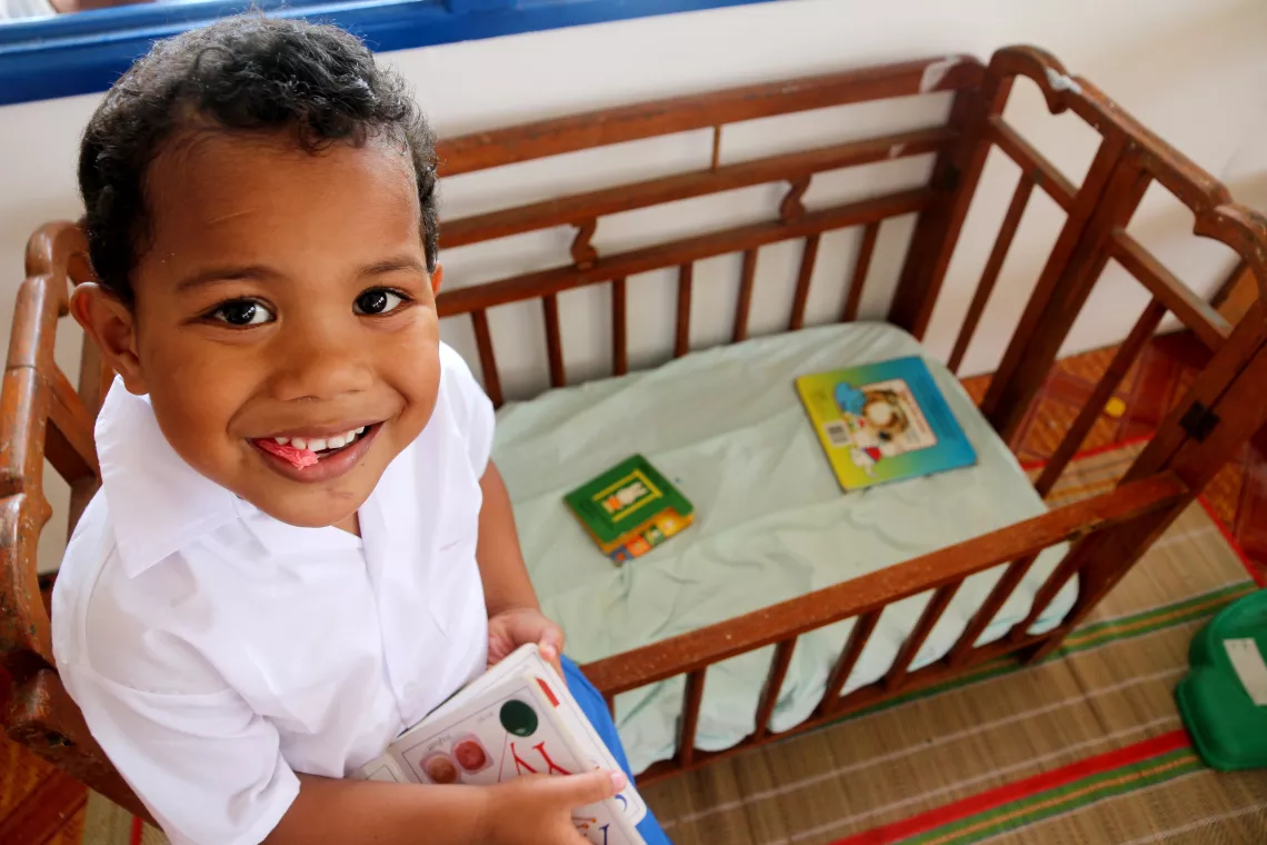 Child in classroom.