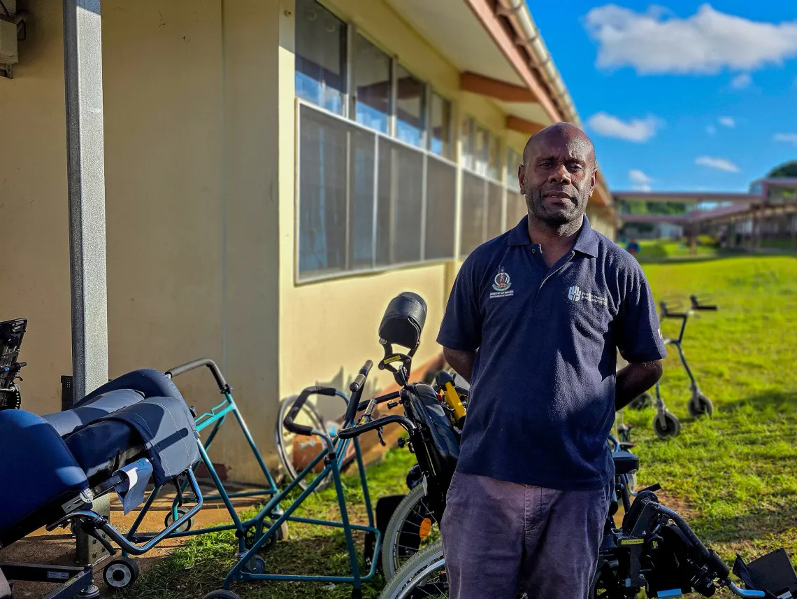 Daniel Frankem, a physiotherapist at Vanuatu National Hospital