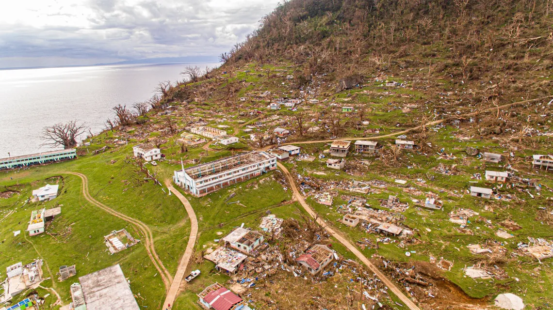Aerial view of the Melsisi village in Vanuatu.