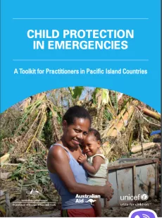 Cover page of Child protection in emergencies report.